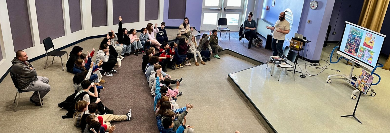 Jon Chad visits Bates Elementary School